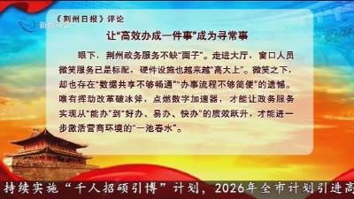《荆州日报》评论：让“高效办成一件事”成为寻常事