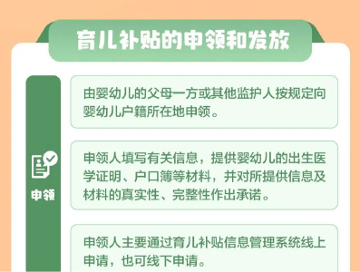 2026年育儿补贴今起全面开放申领，最高3600元