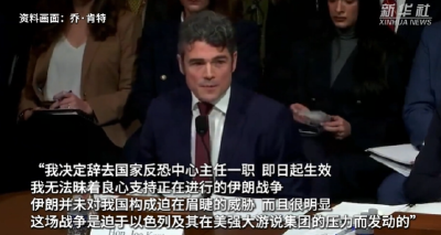 美国家反恐中心主任辞职：无法昧着良心支持对伊战争