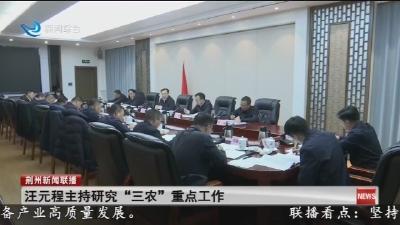 汪元程主持研究“三农”重点工作