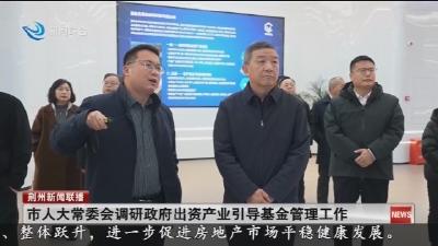市人大常委会调研政府出资产业引导基金管理工作