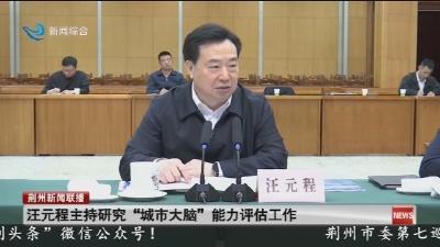 汪元程主持研究  “城市大脑”  能力评估工作