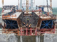 图集｜荆州李埠长江公铁大桥北岸施工有序推进