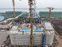 图集｜荆州李埠长江公铁大桥北岸施工有序推进