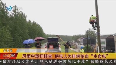 风雨中逐杆排查 供电人为排涝抢出“生命电”