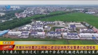 洪湖东分块蓄洪工程峻工建设征地移民安置通过省级验收