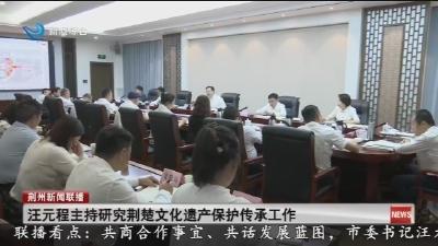 汪元程主持研究荆楚文化遗产保护传承工作