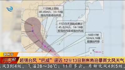 荆州为何迎战台风“巴威”