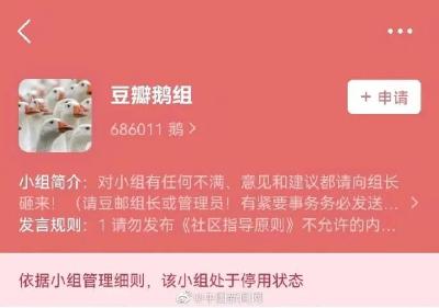 豆瓣关停“鹅组”