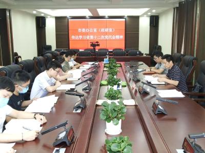 市委办公室召开专题会议 传达学习省第十二次党代会精神