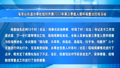 笔架山街道办事处组织开展2022年第三季度人居环境整治拉练活动