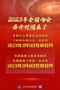 2023年全国两会召开时间，来了！