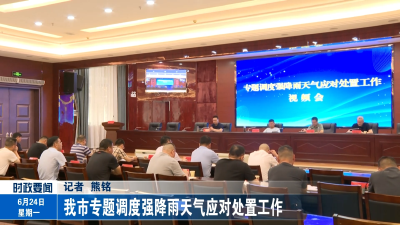 我市专题调度强降雨天气应对处置工作