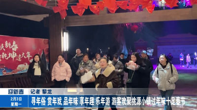 寻年俗 赏年戏 品年味 享年趣 乐年游 游客欢聚桃源小镇过年味十足春节