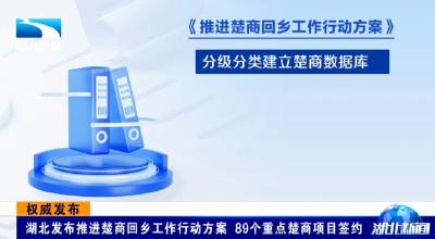权威发布 | 湖北发布推进楚商回乡工作行动方案 89个重点楚商项目签约