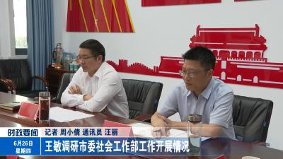 王敏调研市委社会工作部工作开展情况