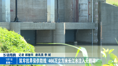 筑牢抗旱保供防线 466万立方米长江水注入天鹅湖