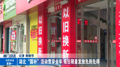 湖北“国补”活动贯穿全年 每日限量发放先到先得