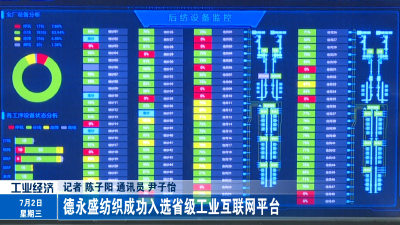 德永盛纺织成功入选省级工业互联网平台