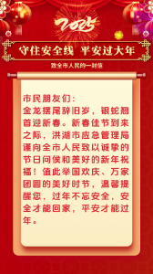 守住安全线  平安过大年——致全市人民的一封信#洪湖#安全提示