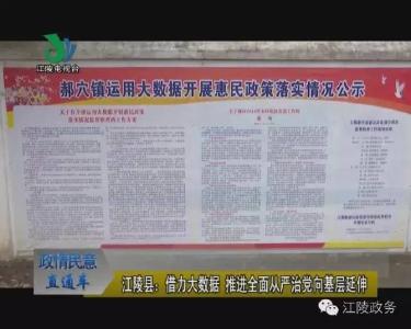 借力大数据 ，江陵县查处党员干部100余人