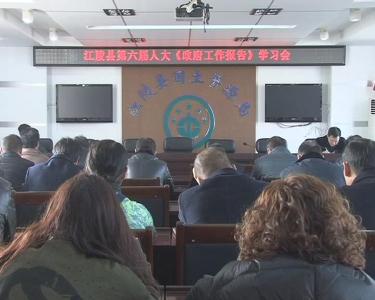 江陵县国土资源局集中学习县“两会”精神