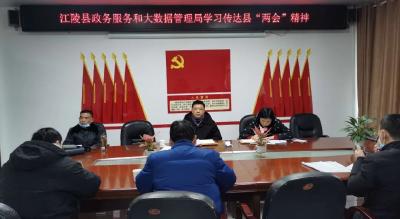县政务服务和大数据管理局学习传达县“两会”精神