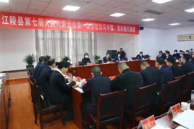 江陵县第七届人民代表大会第一次会议举行分团审议 