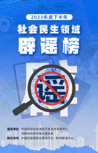 《2023年度下半年社会民生领域网络辟谣榜》发布
