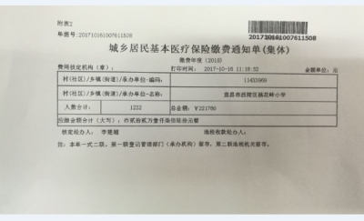 西陵区开出2018年全市城乡医保缴费第一单