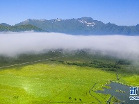 航拍大九湖流云 叹为观止的天然画卷