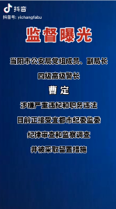 当阳公安局党组成员、副局长曹定涉嫌严重违纪和职务违法！（宜昌发布抖音）