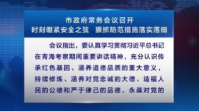 市政府常务会议召开