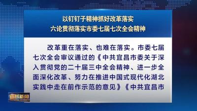 六论贯彻落实市委七届七次全会精神 以钉钉子精神抓好改革落实