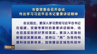 市委常委会召开会议 传达学习习近平总书记重要讲话精神