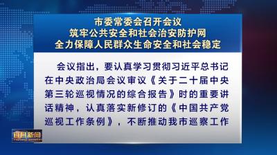 市委常委会召开会议 筑牢公共安全和社会治安防护网 全力保障人民群众生命安全和社会稳定