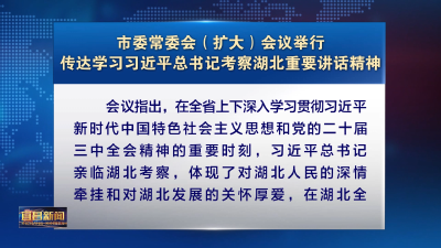 市委常委会（扩大）会议举行 传达学习习近平总书记考察湖北重要讲话精神