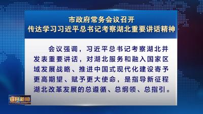 市政府常务会议召开 传达学习习近平总书记考察湖北重要讲话精神