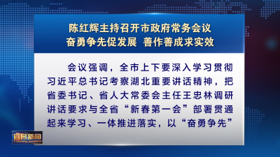 陈红辉主持召开市政府常务会议 奋勇争先促发展 善作善成求实效