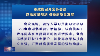 市政府召开常务会议 以高质量规划 引领高质量发展