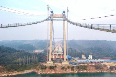 白洋长江大桥“天梯”通了！预计2020年建成通车
