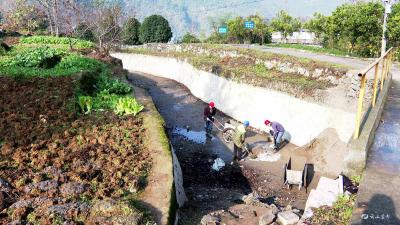 幸福渠石渠段修复工程量已完成90%