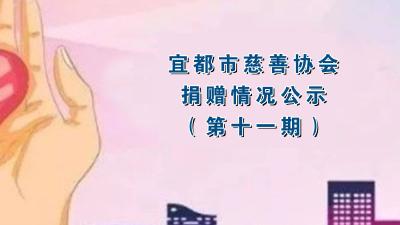 宜都市慈善协会关于接受捐赠情况的公示（第十一期）