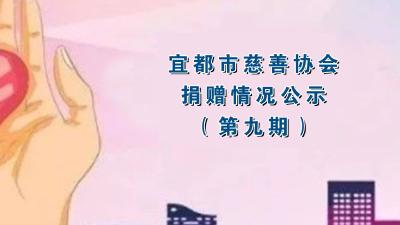 宜都市慈善协会关于接受捐赠情况的公示（第九期）