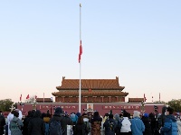 天安门下半旗悼念江泽民同志逝世