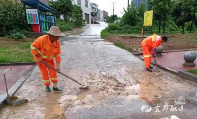 【湖北日报】宜都城管组织环卫服务单位清淤洗路