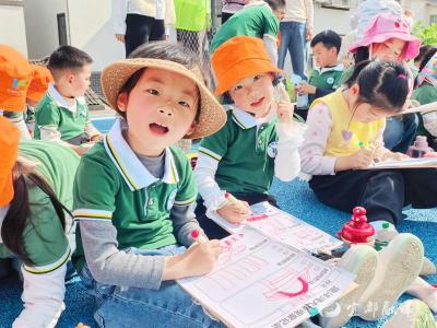 看、问、画！萌娃这样探秘渔洋河大桥