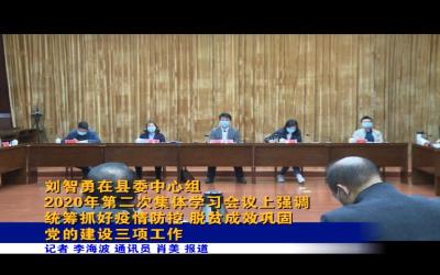 刘智勇在县委中心组2020年第二次集体学习会议上强调统筹抓好疫情防控 巩固脱贫成效 党建三项工作