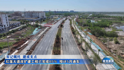 红莲大道改扩建工程已完成85%  预计5月通车