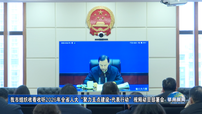 我市组织收看收听2026年全省人大“聚力支点建设•代表行动”视频动员部署会